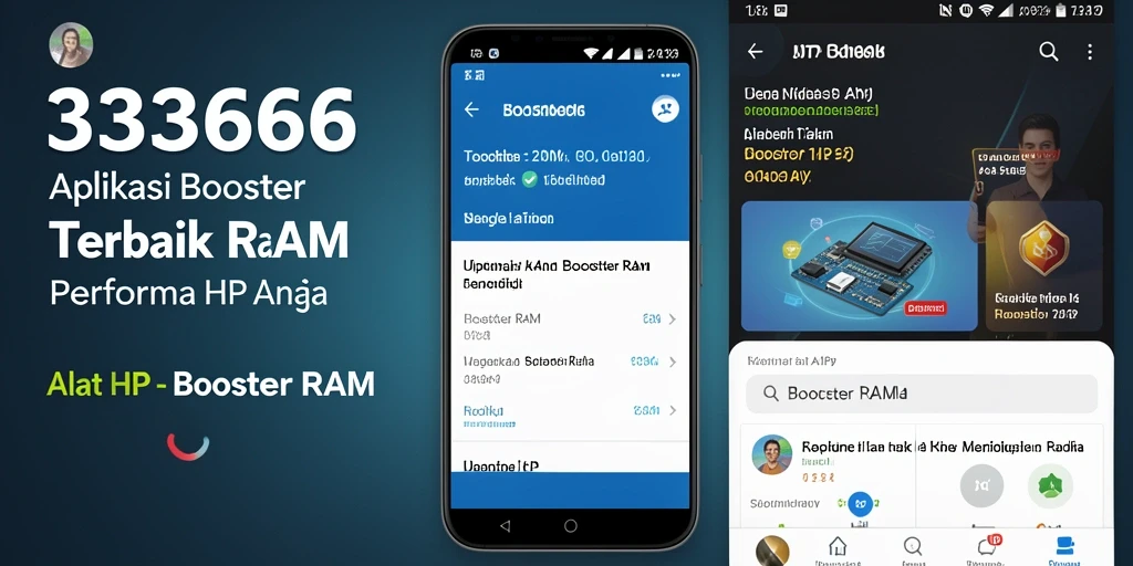 Antarmuka sederhana dan fungsional dari aplikasi Booster RAM 333666.