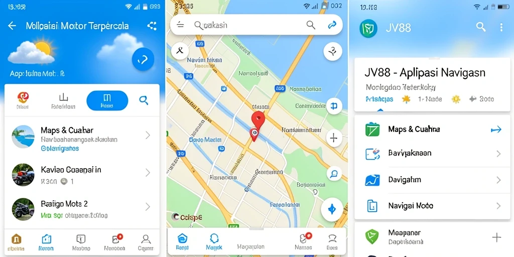 Tampilan antarmuka pengguna JV88 yang bersih dan intuitif untuk Navigasi Motor.