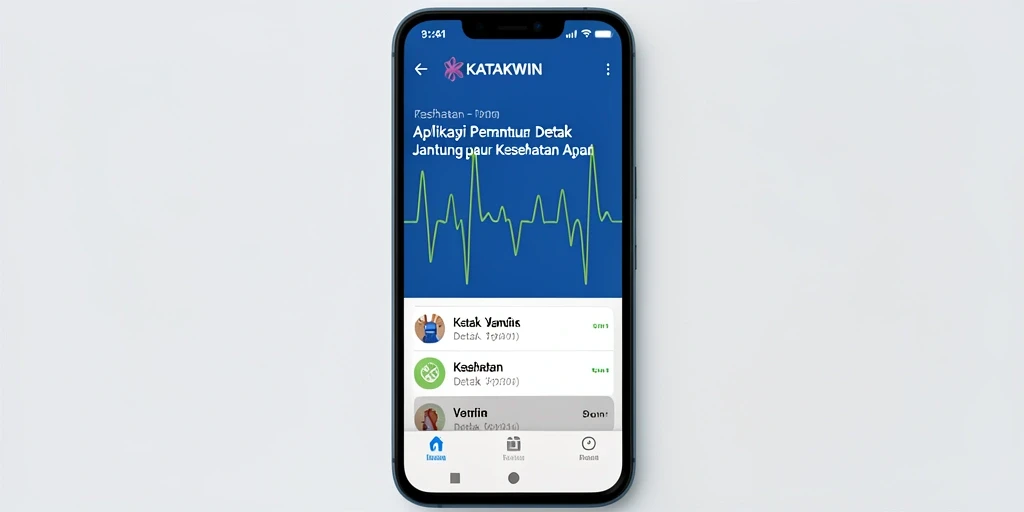 Antarmuka aplikasi KATAKWIN untuk pemantauan detak jantung yang user-friendly.