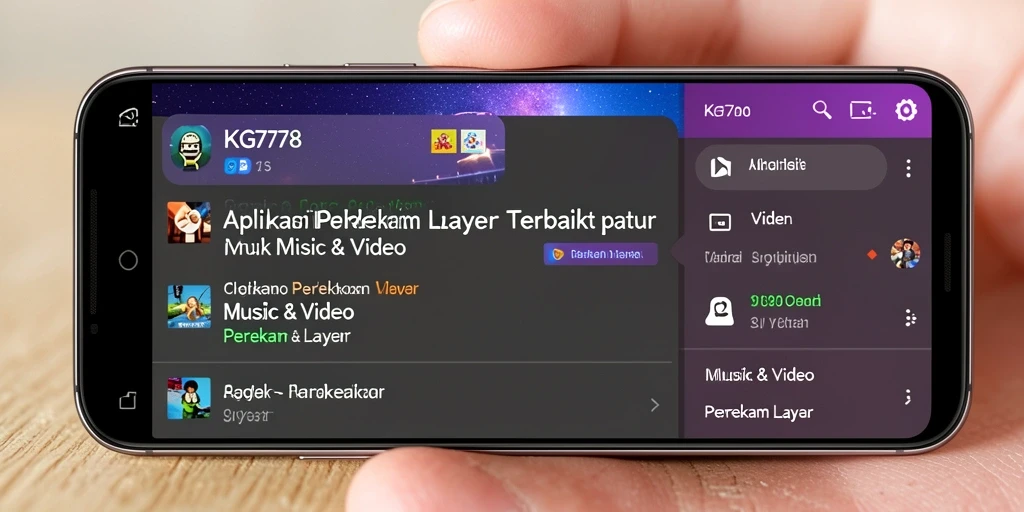 Antarmuka KG778 yang sederhana dan intuitif untuk perekaman layar.