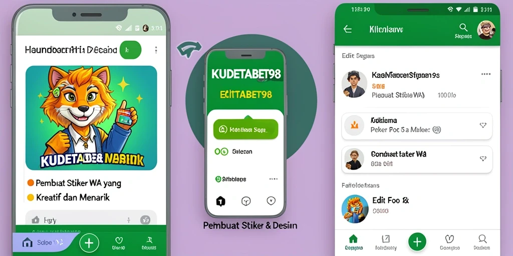 Tampilan antarmuka pengguna KUDETABET98 saat membuat stiker.