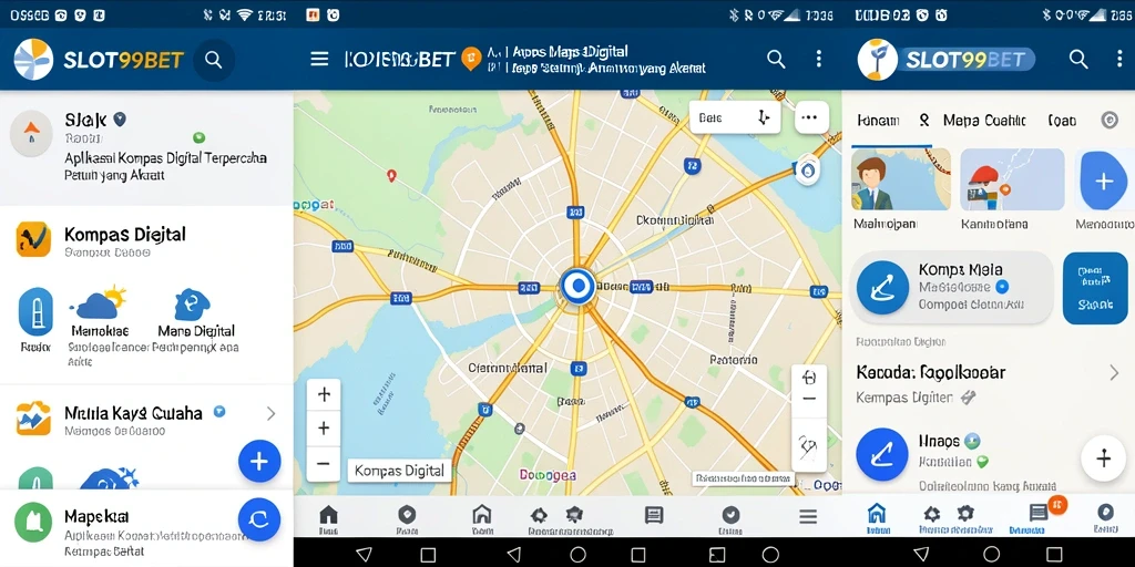 Antarmuka SLOT99BET menampilkan kompas digital yang jelas dan informatif.